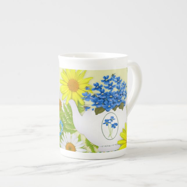 Caneca De Porcelana Garden Tea Bone China Mug (Frente Esquerda)