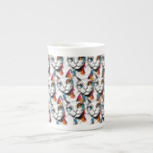 Caneca De Porcelana Gatinho curioso