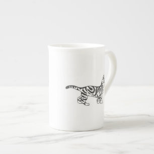 Caneca De Porcelana Gato Bengala em pé - Escolher cor de fundo