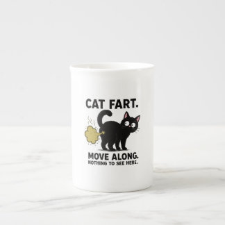 Caneca De Porcelana Gato Peidar Vá Em Frente Nada Para Ver Aqui Engraç