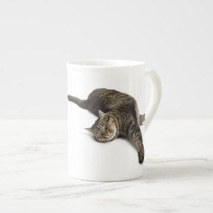 Caneca De Porcelana Gato preguiçoso estressando