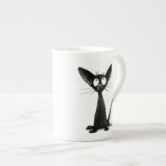 Caneca De Porcelana Gato preto afortunado