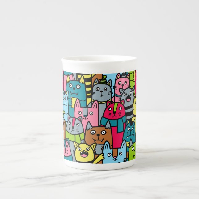 Caneca De Porcelana Gatos e gatinhos (Frente)