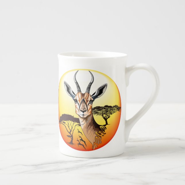 Caneca De Porcelana Gazelle African Antelope Wild Animal (Direita)