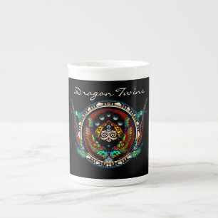 Caneca De Porcelana Gêmeas Dragões