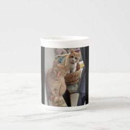 Caneca De Porcelana Ginger cat Bone China Mug