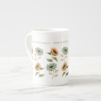 Caneca De Porcelana Girassol Enraizado Ascendente