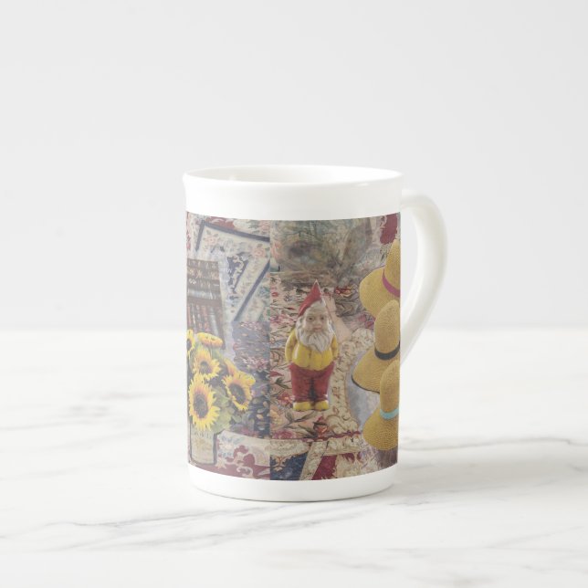 Caneca De Porcelana gnomo no meu jardim (Frente Esquerda)