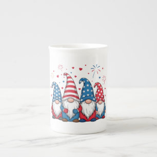 Caneca De Porcelana Gnomos Americanos Cute- 68123