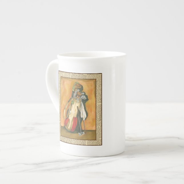 Caneca De Porcelana Golf Bag com Glove por Jennifer Goldberger (Frente Esquerda)