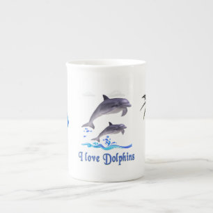 Caneca De Porcelana Golfinhos