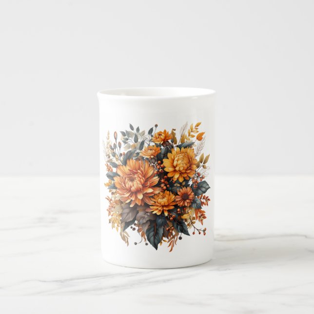 Caneca De Porcelana Gorgeed Fall Floral (Frente)