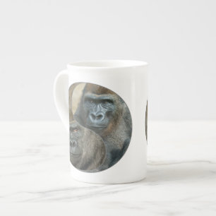 Caneca De Porcelana Gorilla, mãe e filho
