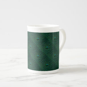 Caneca De Porcelana Gotas de Água em Metal Verde