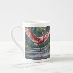 Caneca De Porcelana Grace em Voo: O Riverdance dos Flamingos Rosa