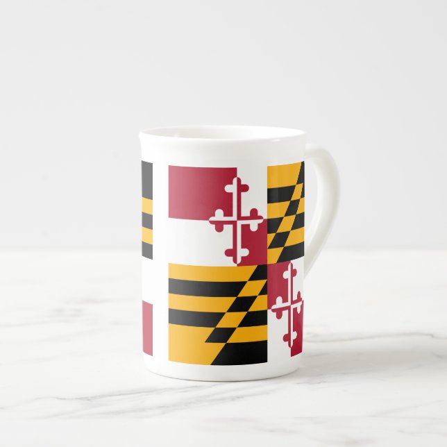 Caneca De Porcelana Gráfico de Sinalizador de Maryland (Frente Esquerda)