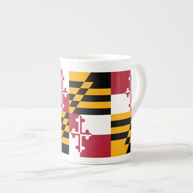 Caneca De Porcelana Gráfico de Sinalizador de Maryland (Frente Esquerda)