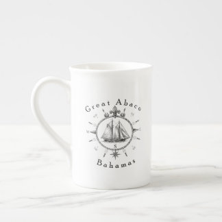 Caneca De Porcelana Grande Bússola Náutica de Vela Abaco Bahamas