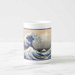 Caneca De Porcelana Grande Onda de Kanagawa e Monte Fuji Mar do Japão