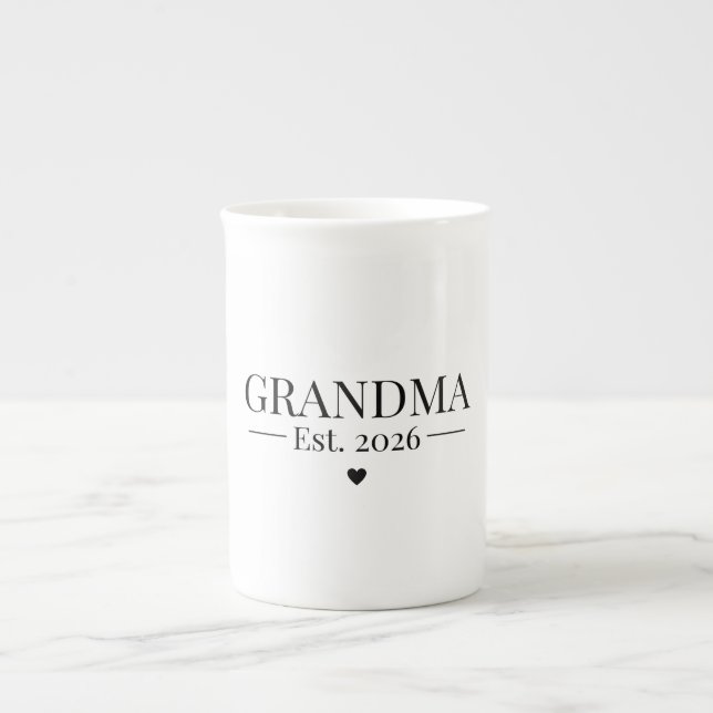 Caneca De Porcelana Grandma Established 2026 (Frente)