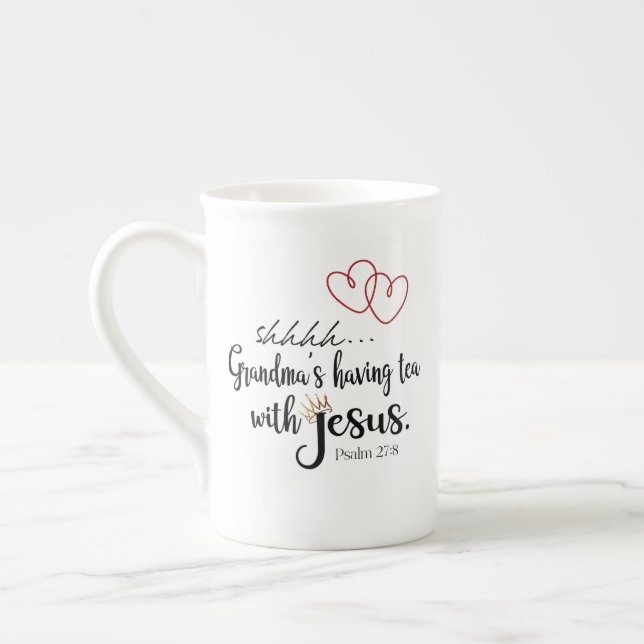 Caneca De Porcelana GRANDMA TEA COM JESUS Christian Quiet Time (Esquerda)