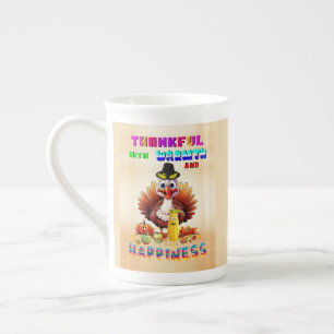 Caneca De Porcelana Gratidão Com Calor E Felicidade
