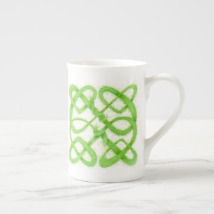 Caneca De Porcelana GREEN CELTIC KNOT Bone China Mug