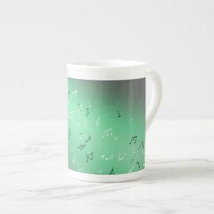 Caneca De Porcelana Green Musical Notes in the Moonlight