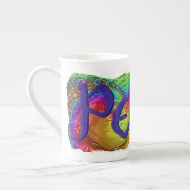 Caneca De Porcelana Groovy Bone China Peace Mug (Esquerda)
