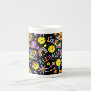 Caneca De Porcelana Groovy, retrô 90, preto