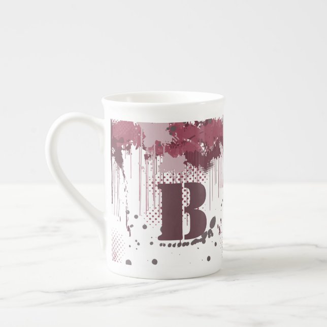 Caneca De Porcelana Grunge Paint Splatter - Porta vermelha - Mug (Esquerda)