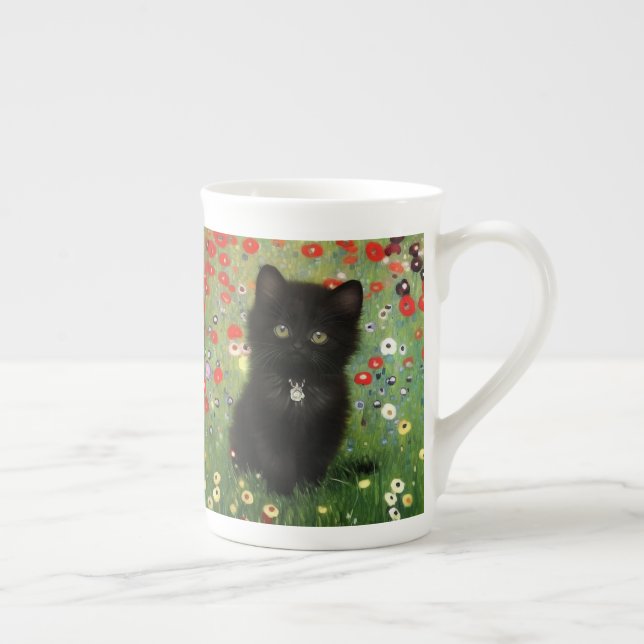 Caneca De Porcelana Gustav Klimt Kitten (Direita)