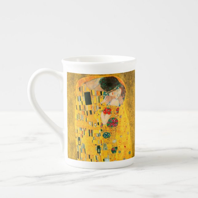 Caneca De Porcelana Gustav Klimt O Beijo (Esquerda)