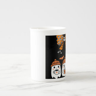 Caneca De Porcelana Happy Halloween – fantômes café mignons