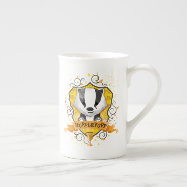 Caneca De Porcelana Harry Potter | Charmoso Brasão HUFFLEPUFF™ (Direita)