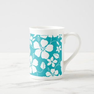 CANECA DE PORCELANA HAWAIIAN HULA (HIBISCUS) TEAL