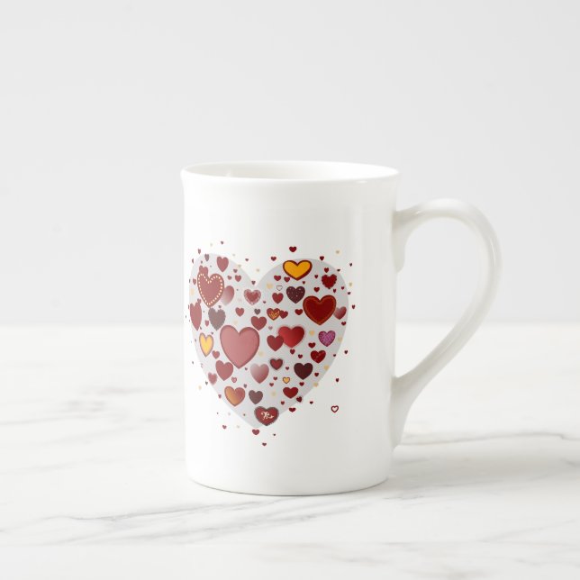 Caneca De Porcelana Hearts allover (Direita)