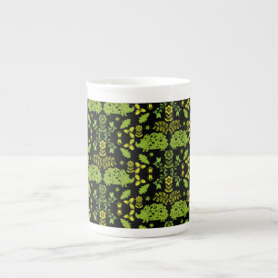 Caneca De Porcelana Hedgehog Folk Art