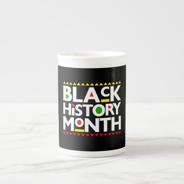 Caneca De Porcelana História Negra Mês Melanin Rei Rainha Sista Bruh (Frente)