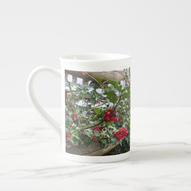 Caneca De Porcelana Holly Berries e Cerca - Martha's Vineyard (Esquerda)