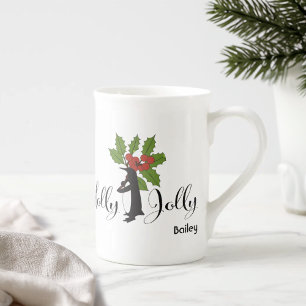 Caneca De Porcelana Holly Jolly - Pinguim Branco Bonito