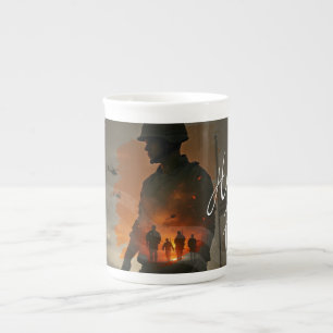 Caneca De Porcelana Honra o Faleno - Lembre-se do Sacrifício