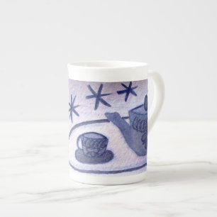 Caneca De Porcelana ...hora do chá...Arte de Jutta Gabriel...