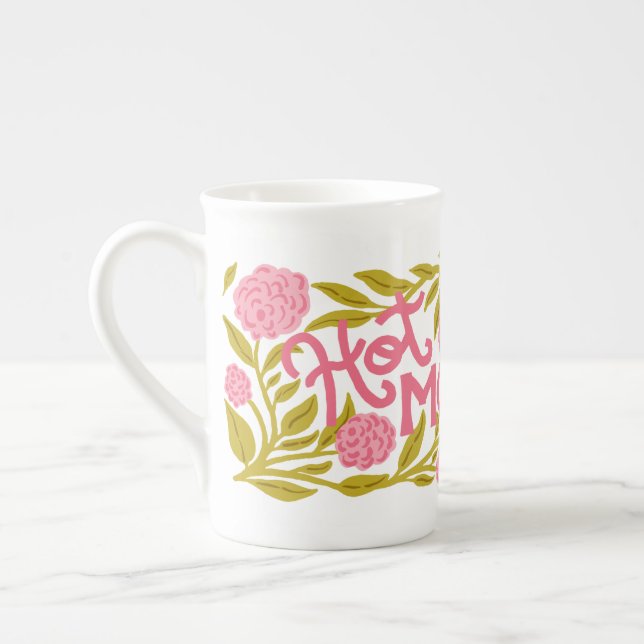 Caneca De Porcelana Hot Momma Mother's Day Bone China Mug (Esquerda)
