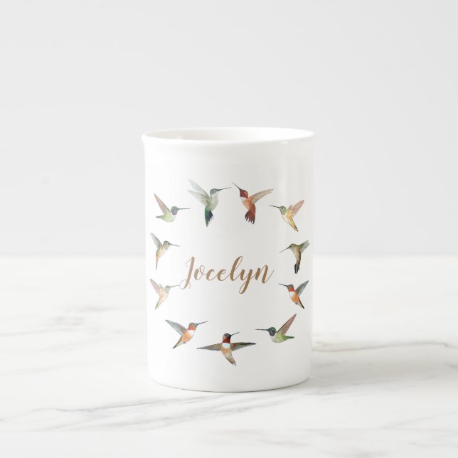 Caneca De Porcelana Hummingbird Personalizado (Frente)