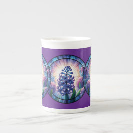 Caneca De Porcelana Hyacinth Stainth Glass Art