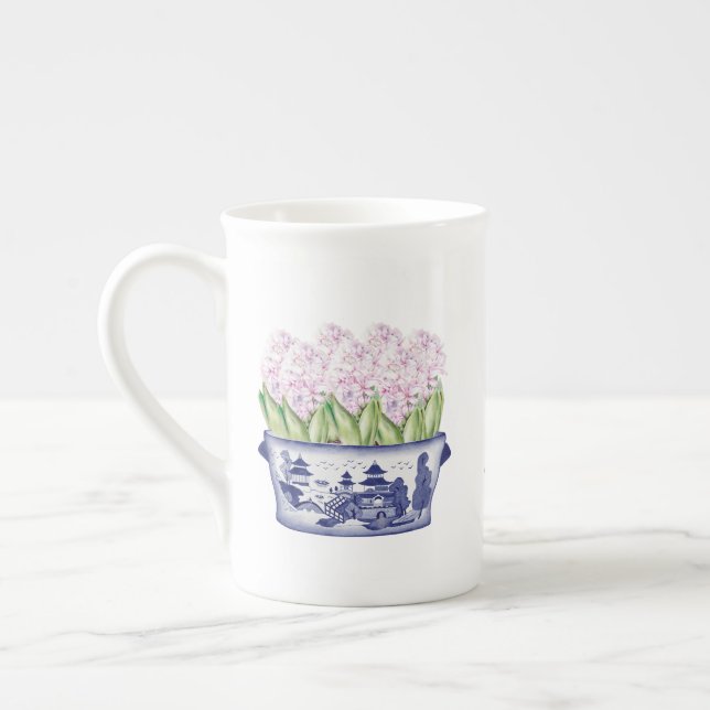 Caneca De Porcelana Hyacinths Rosa em Chinoiserie Planter (Esquerda)