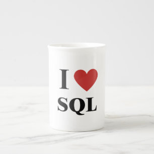 Caneca De Porcelana I Heart SQL