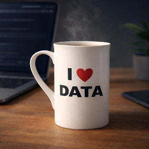 Caneca de Porcelana I Love Data Caneca de Café G
