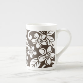 CANECA DE PORCELANA ILHA PLUMERIA (CAFÉ BROWN)